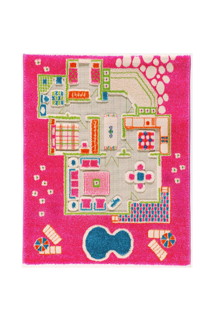 3D Play Rug - Playhouse Pink (Small) by IVI | The Elly Store Singapore
