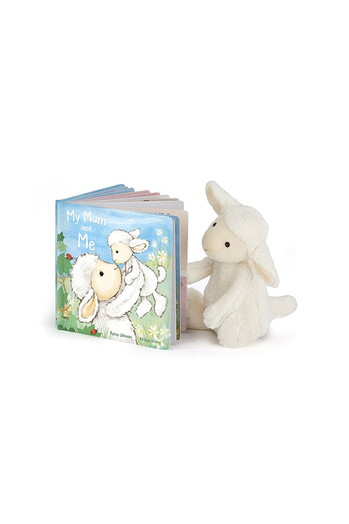 Lamb reading a Jellycat &#39;My Mum and Me&#39; Book | Buy Jellycat Books online for Early Reader at The Elly Store Singapore