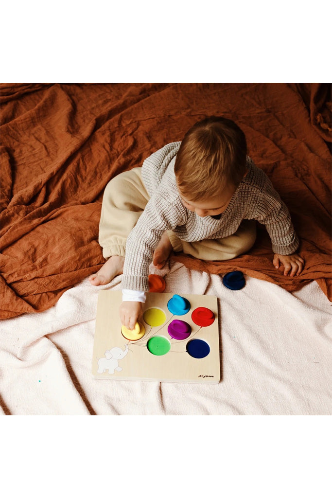 Balloon Sorter Stamper Puzzle (Rainbow Bright) by Jellystone Designs | The Elly Store Singapore