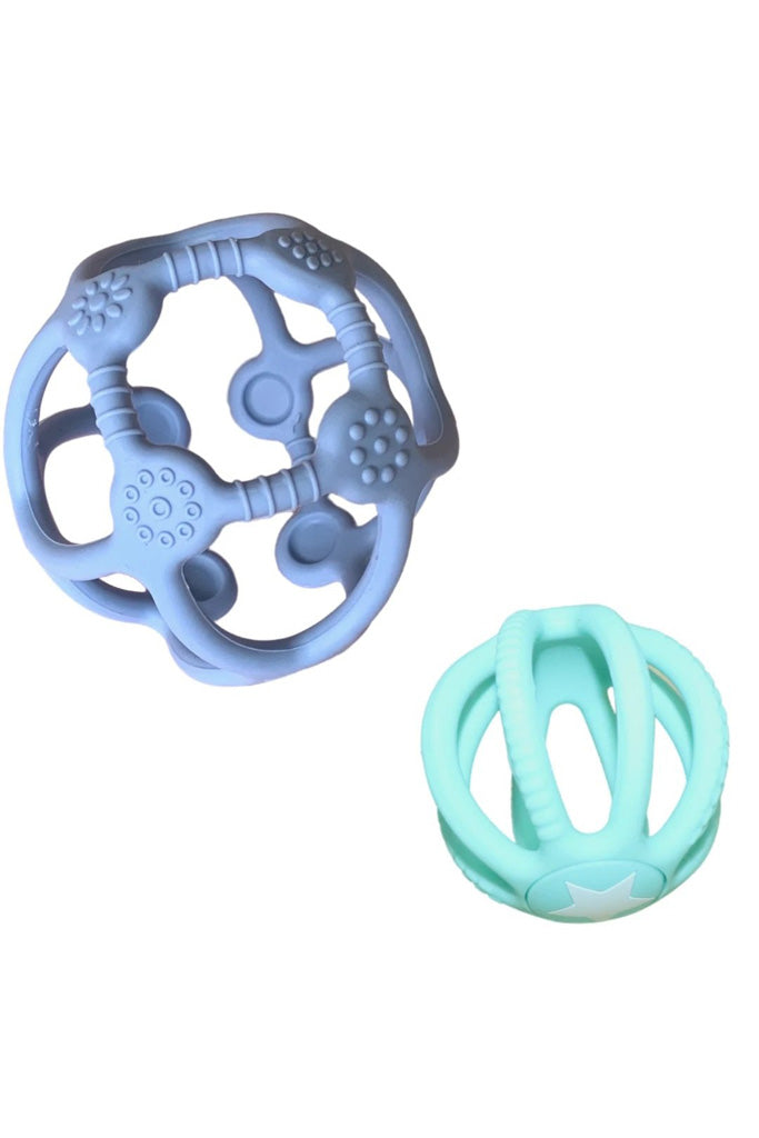 Fidget Ball &amp; Sensory Ball Set - Soft Blue &amp; Mint by Jellystone Designs | Teething Toys | The Elly Store Singapore