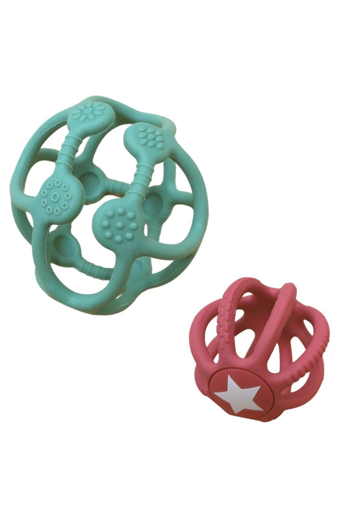 Fidget Ball &amp; Sensory Ball Set - Teal &amp; Dusty Pink by Jellystone Designs | Teething Toys | The Elly Store Singapore
