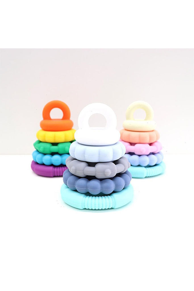 Pastel Rainbow Stacker and Teether Toy by Jellystone Designs | Teething Toys | The Elly Store Singapore