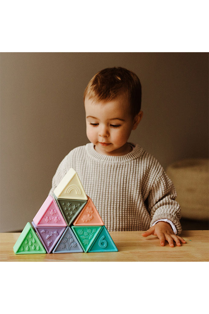 Tribox Silicone Stackers - Pastel by Jellystone Designs | Ideal for Sensory Play | The Elly Store Singapore