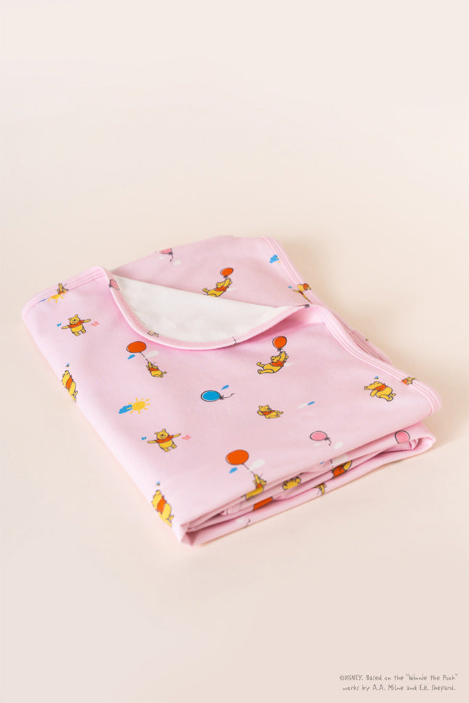 Jersey Blanket - Pink Balloon Pooh | Ideal for Newborn Baby Gifts | The Elly Store Singapore