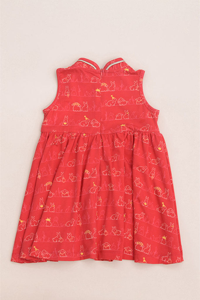 Jersey Flare Cheongsam - Red Bunnies In A Row | Chinese New Year 2023 | The Elly Store Singapore