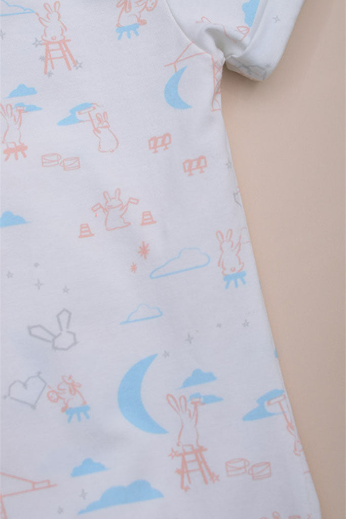 Kai Romper - White Nightfall Bunnies | Baby Clothing | The Elly Store Singapore