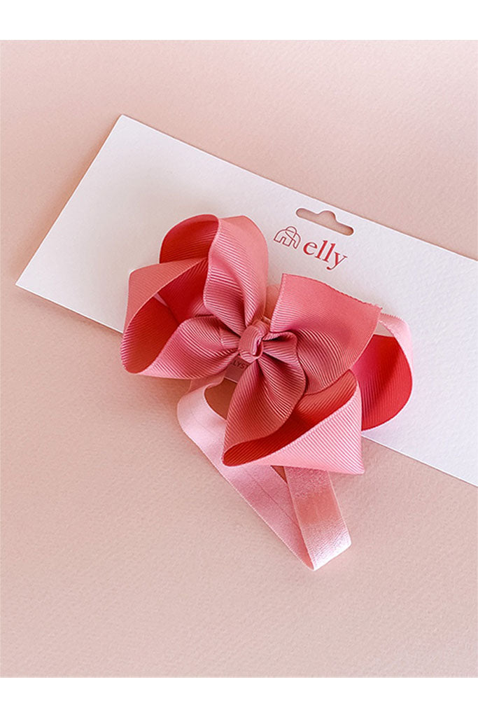Large Ribbon Elastic Headband - Dusty Pink | Hair Accessories | The Elly Store Singapore