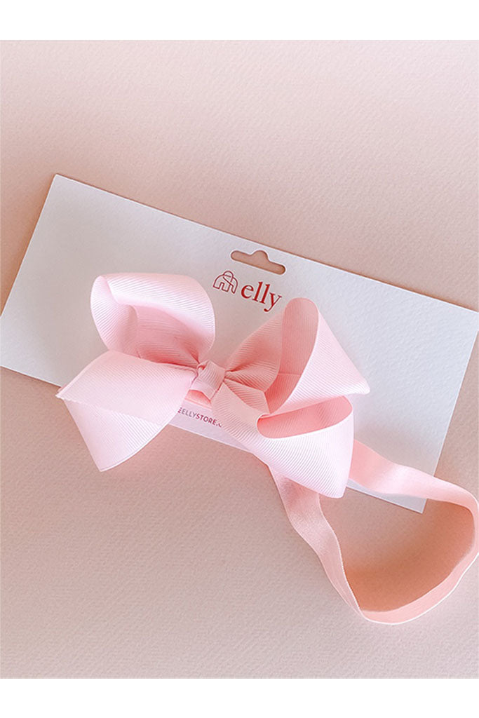Large Ribbon Elastic Headband - Light Pink | Hair Accessories | The Elly Store Singapore