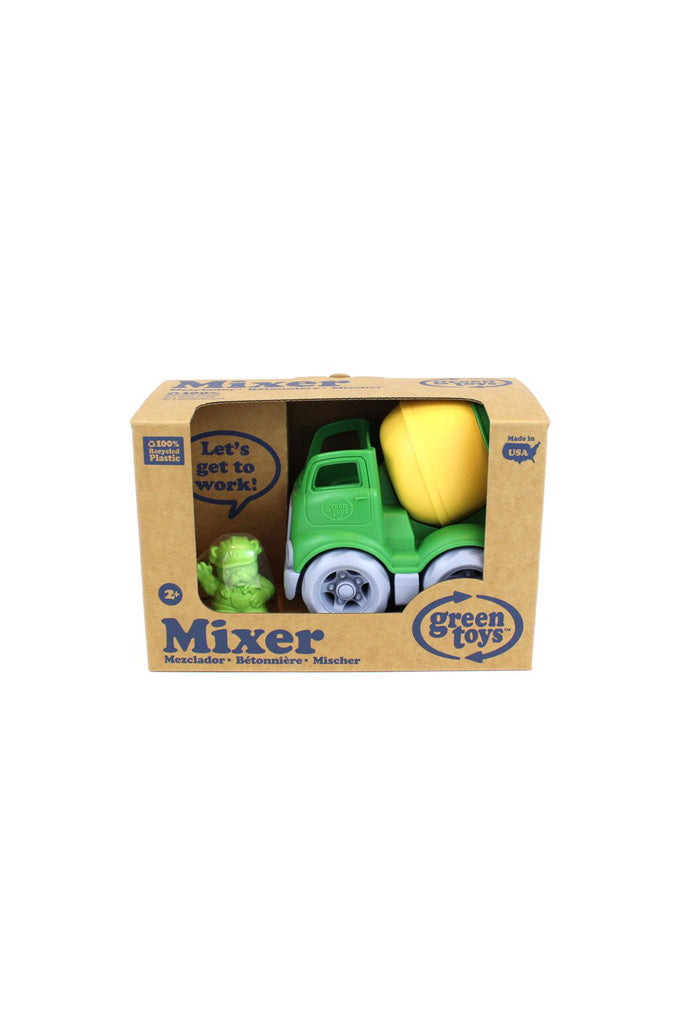 Green Toys™ Mixer Construction Truck Green/Yellow, 100% recycled plastic, The Elly Store