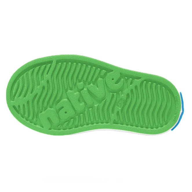 Native Jefferson Grasshopper Green / Shell White Native Kids Shoes sole