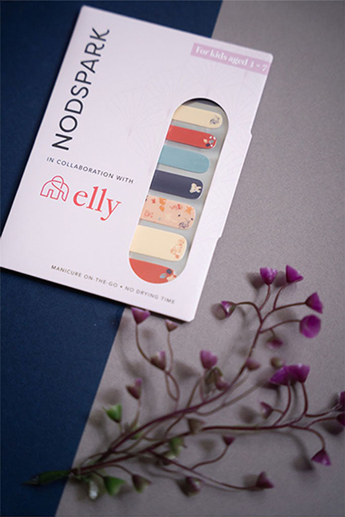 Nail Stickers - Elephants in Summertime (Petite) | Nodspark x elly | The Elly Store Singapore