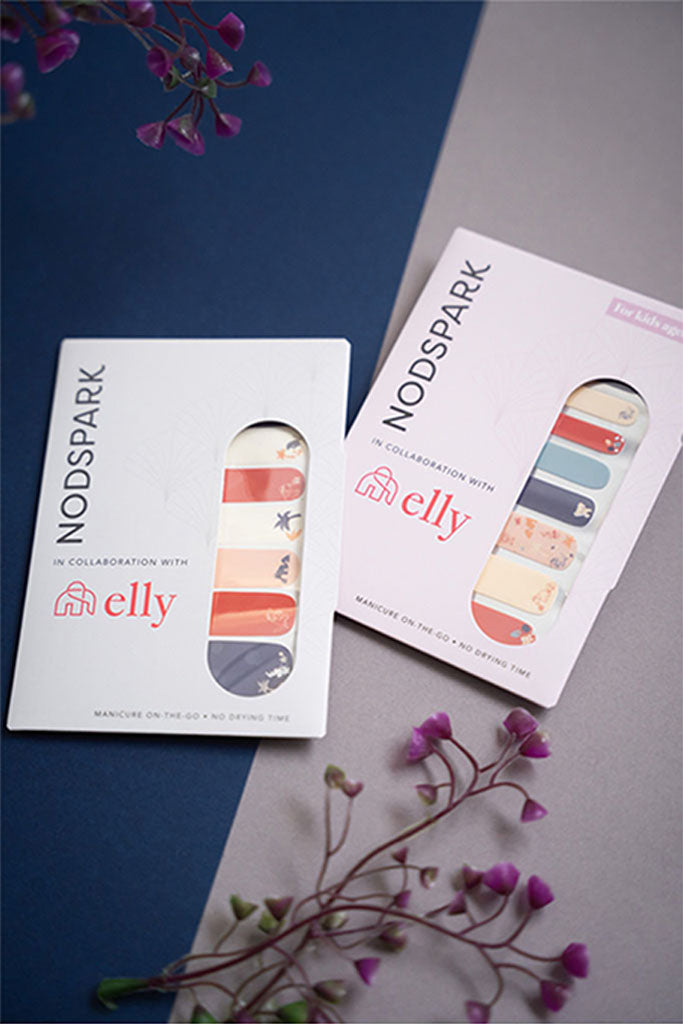 Nail Stickers - Elephants in Summertime (Petite) | Nodspark x elly | The Elly Store Singapore