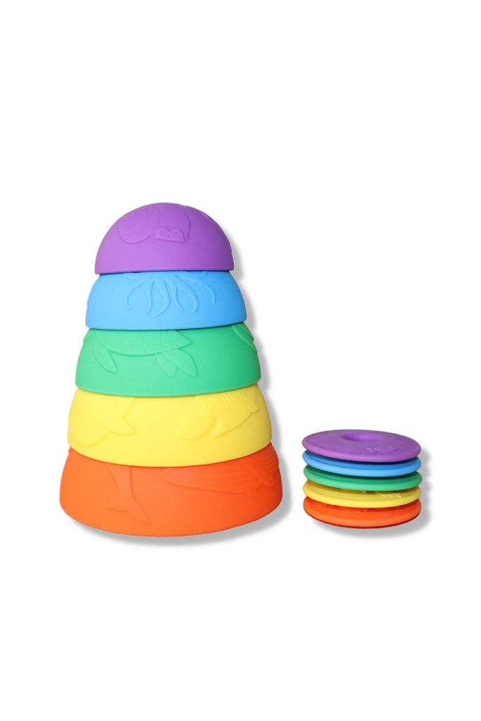 Jellystone Designs - Ocean Stacking Cups Rainbow Bright | The Elly Store