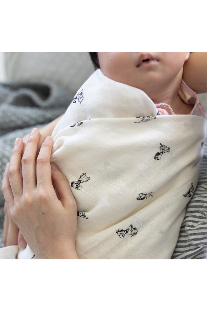 Disney x elly Organic Cotton Muslin Swaddle Blanket - Dalmatian | Ideal for Newborn Baby Gifts | The Elly Store Singapore