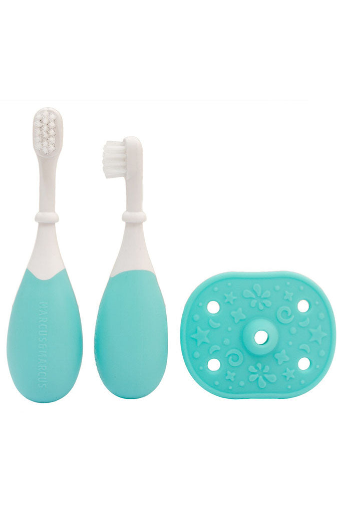 Palm Grasp Toddler Training Toothbrush - Blue by Marcus &amp; Marcus | Bathtime | The Elly Store Singapore