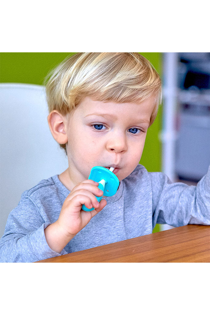 Palm Grasp Toddler Training Toothbrush - Blue by Marcus & Marcus | Bathtime | The Elly Store Singapore