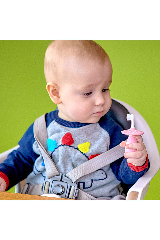 Palm Grasp Toddler Training Toothbrush - Pink by Marcus &amp; Marcus | Bathtime | The Elly Store Singapore