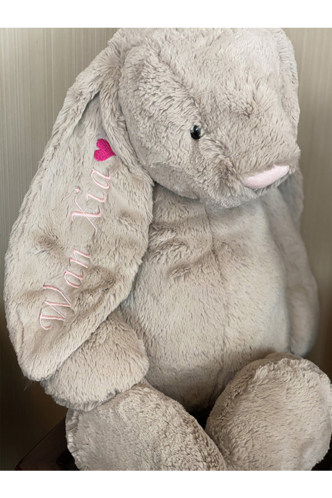 Personalisation Sample of a Really Really Big Bunny with Additional Heart Personalisation Service