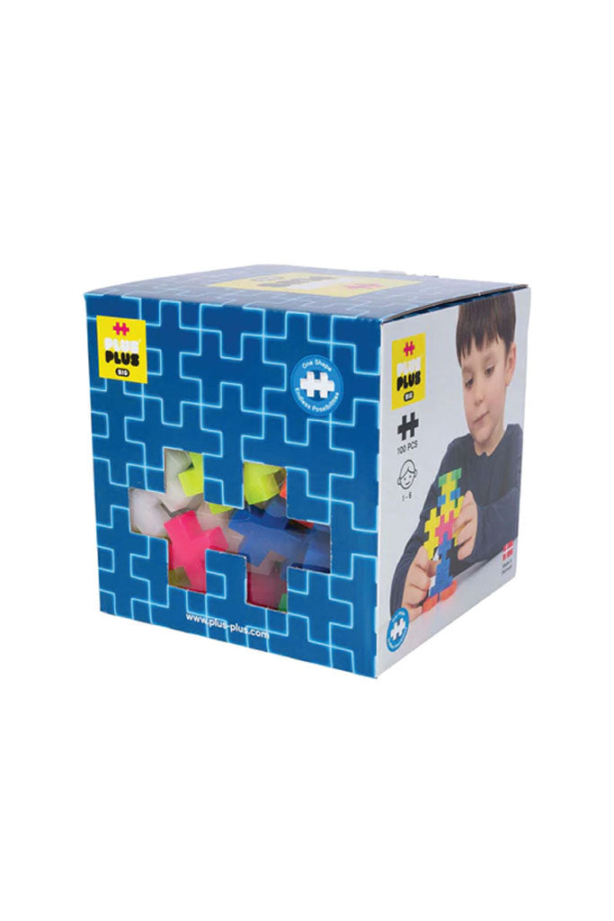 BIG Neon Mix - 100 Pcs by Plus-Plus | Hours of Open-ended Fun Play | The Elly Store Singapore