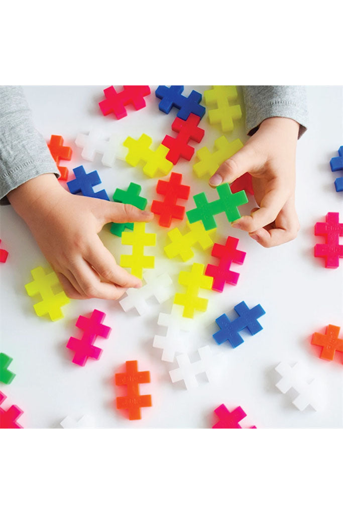 BIG Neon Mix - 100 Pcs by Plus-Plus | Hours of Open-ended Fun Play | The Elly Store Singapore