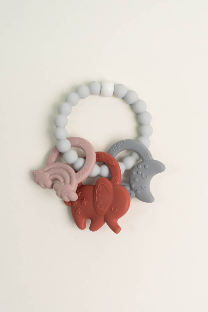 Silicone Red Elephant Teething Ring