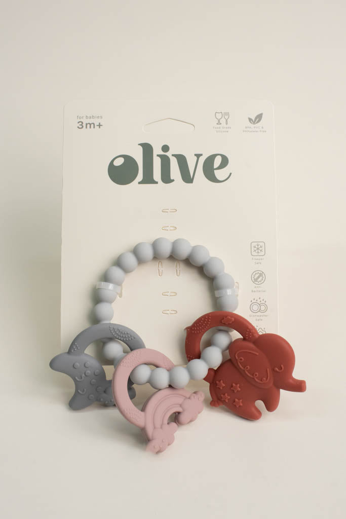 Silicone Red Elephant Teething Ring