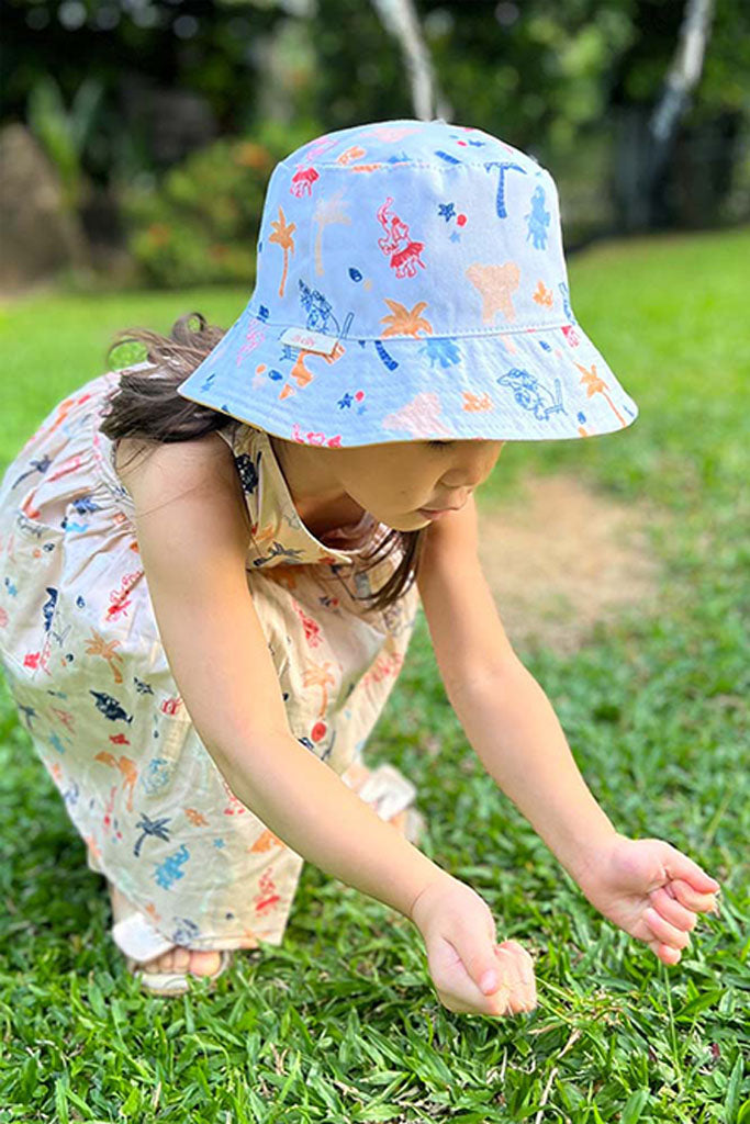 Kids Reversible Bucket Hat - Cream Summertime | Accessories | The Elly Store Singapore