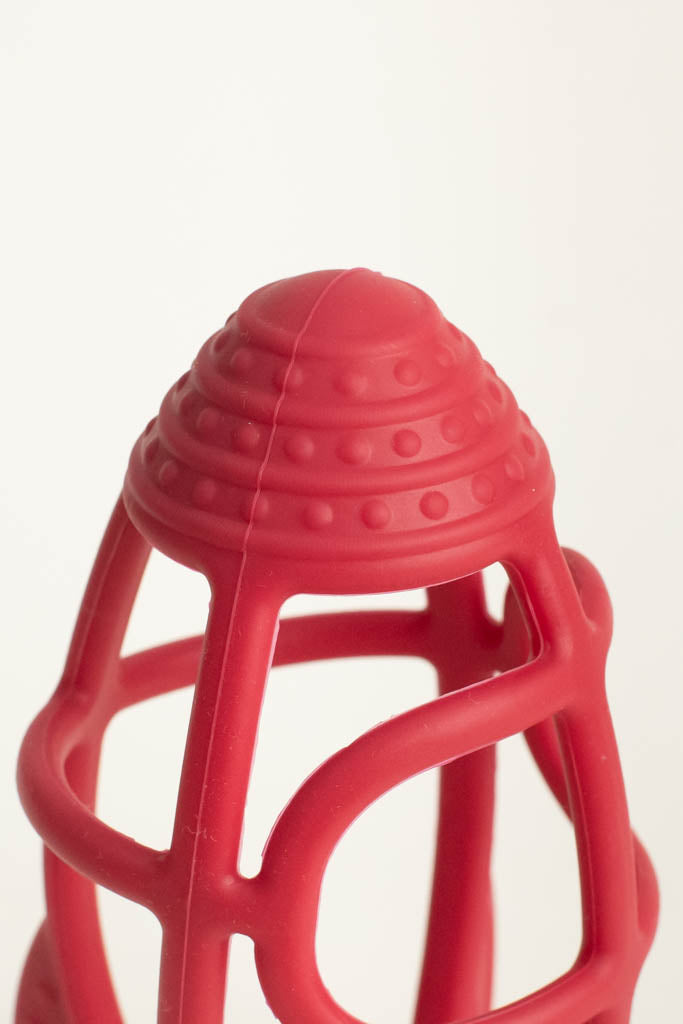 Baby Easy-Grasp Silicone Rocket Red