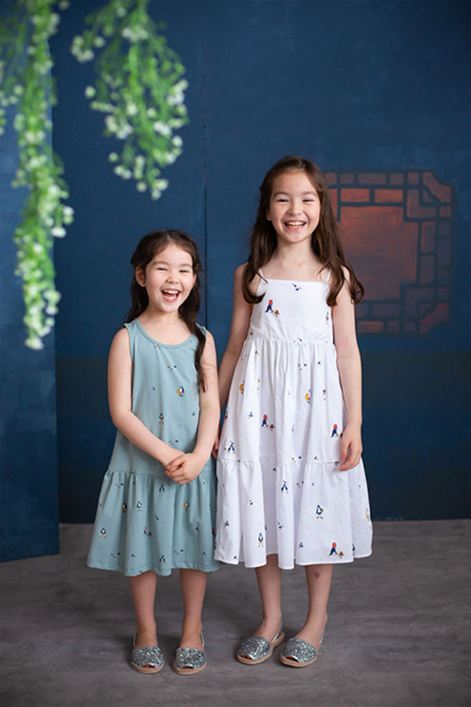 Sleeveless Dress - Teal Beach Day | CNY2022 Family Twinning Set | The Elly Store Singapore