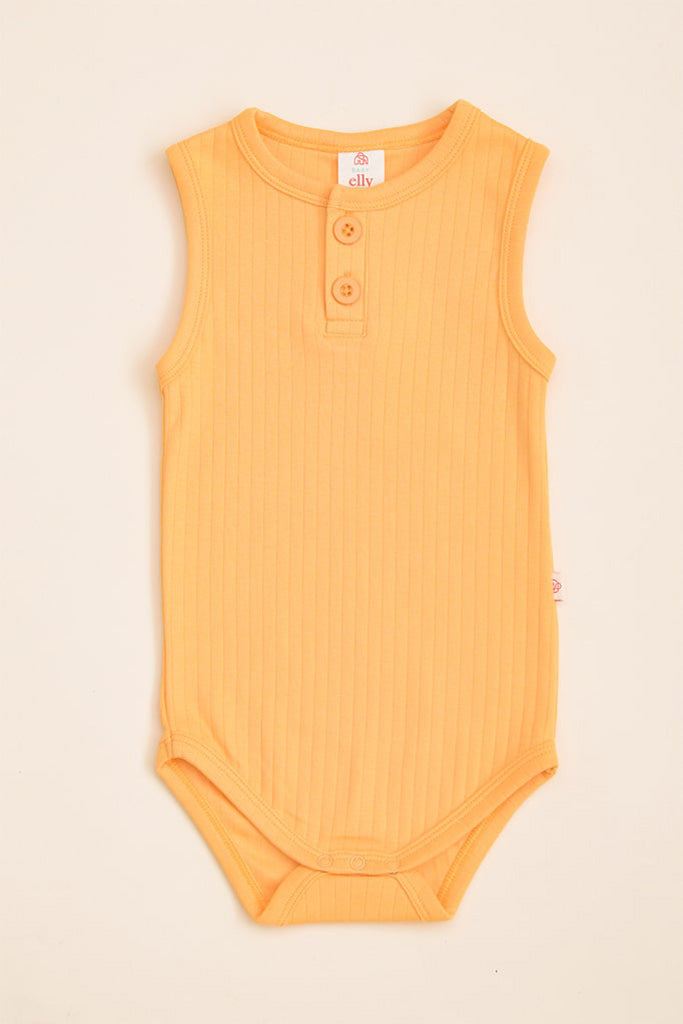 Sleeveless Onesie - Pastel Orange | Baby Clothing Essentials at The Elly Store Singapore