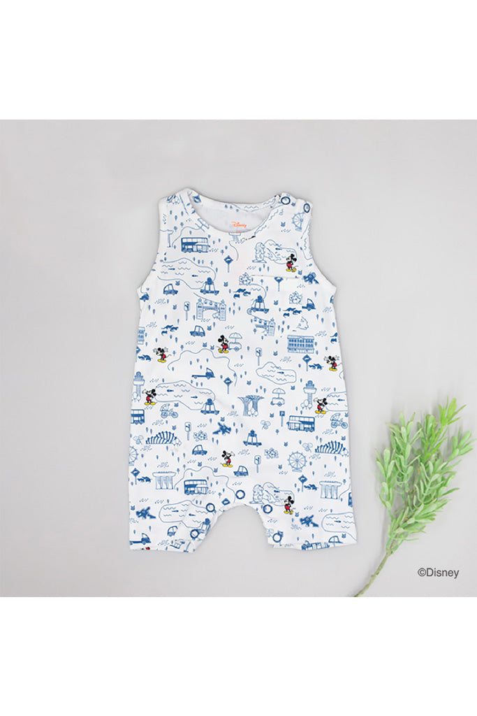 Disney x elly Sleeveless Romper - Blue Road Trip Mickey | The Elly Store Singapore