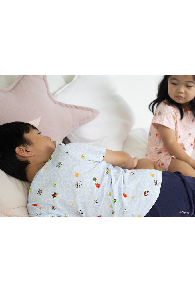 Short-Sleeve Pyjamas Set - Blue Wave Tsum Tsum | Disney x elly Family Pyjamas | The Elly Store Singapore