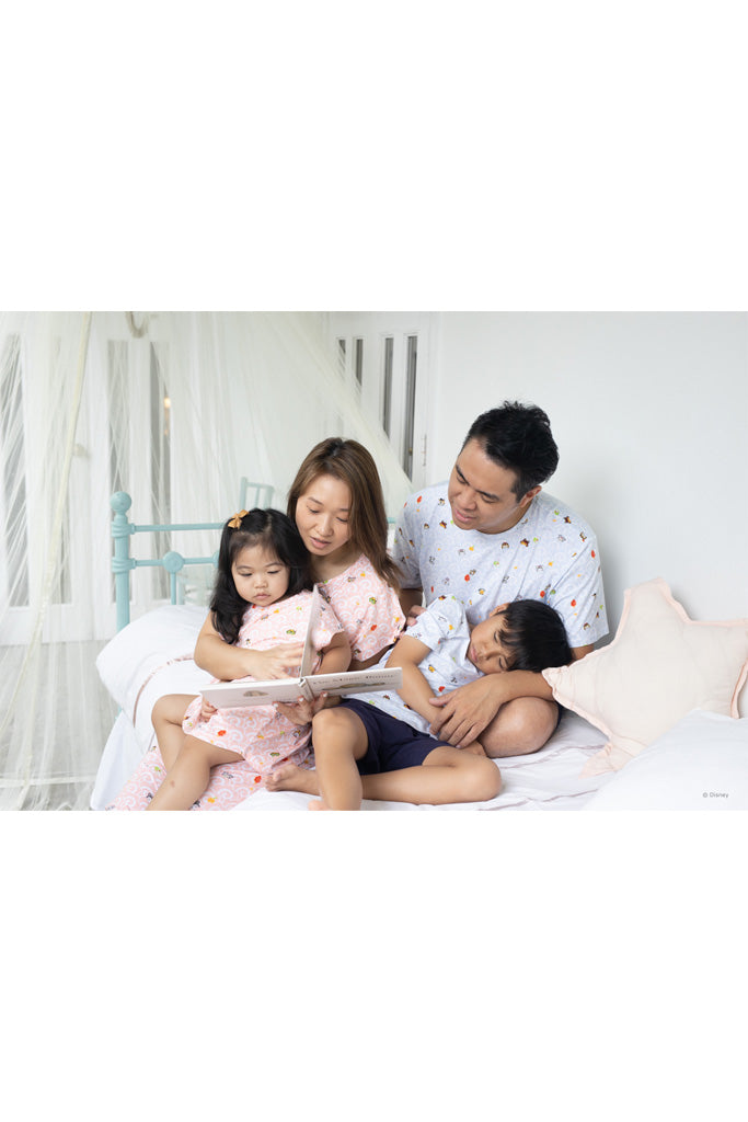 Short-Sleeve Pyjamas Set - Blue Wave Tsum Tsum | Disney x elly Family Pyjamas | The Elly Store Singapore