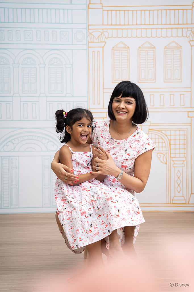Ladies Holly Dress - Red Road Trip Mickey | Disney x elly Mickey Go Local | The Elly Store Singapore