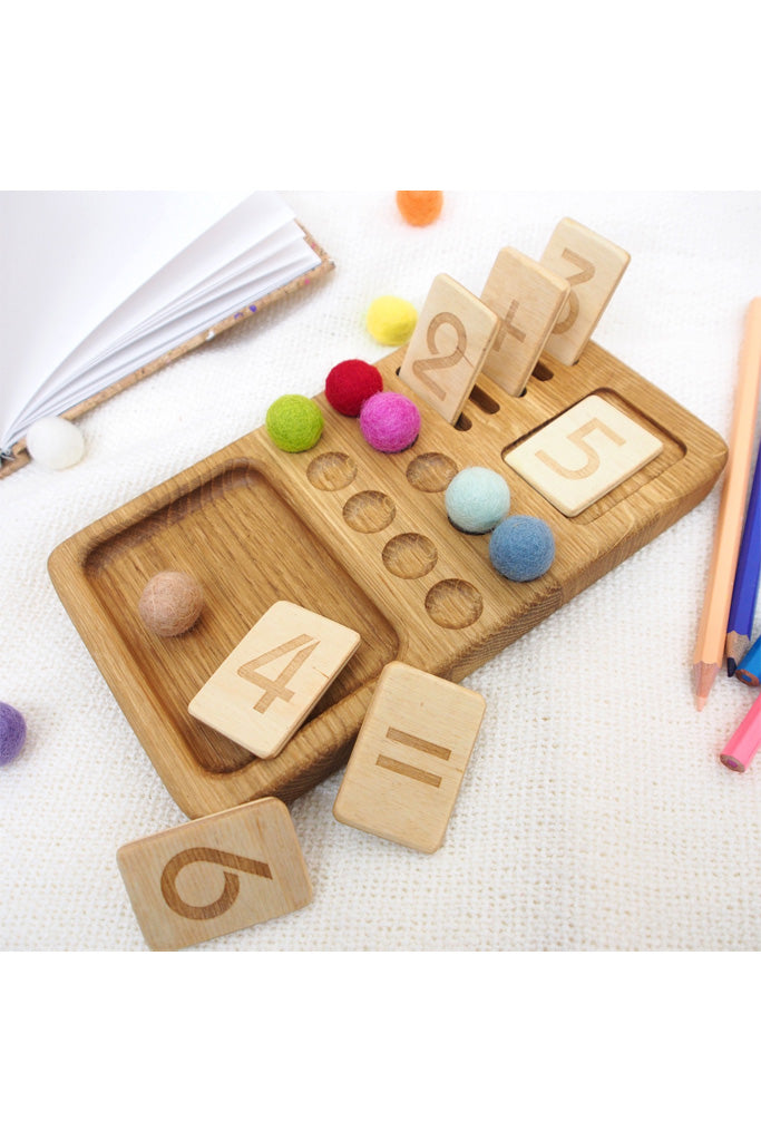 Double-sided Wooden Math Board with set 1-10 by Three Wood Shop | Educational Toys for Counting and Mathematics | The Elly Store Singapore