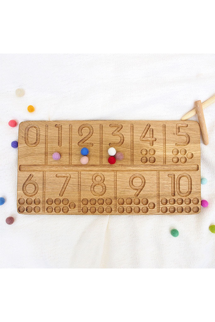 Number Tracing Board by Three Wood Shop | Educational Toys for Counting and Mathematics | The Elly Store Singapore