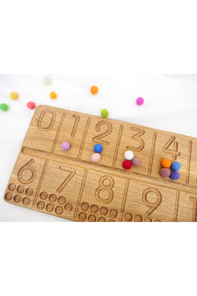 Number Tracing Board by Three Wood Shop | Educational Toys for Counting and Mathematics | The Elly Store Singapore