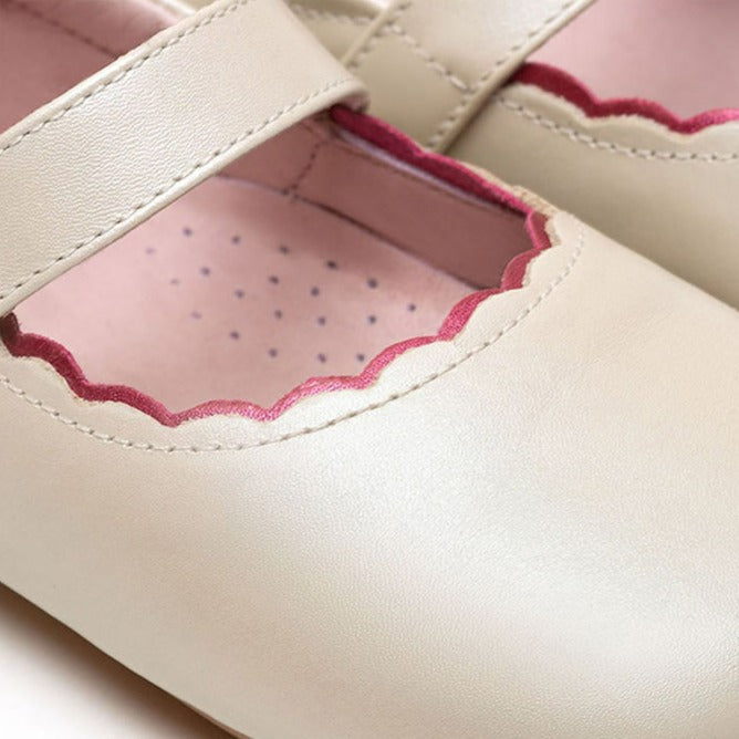 Roundy Shoes - Antique White / Fuchsia Shine | Tip Toey Joey Baby Shoes | The Elly Store