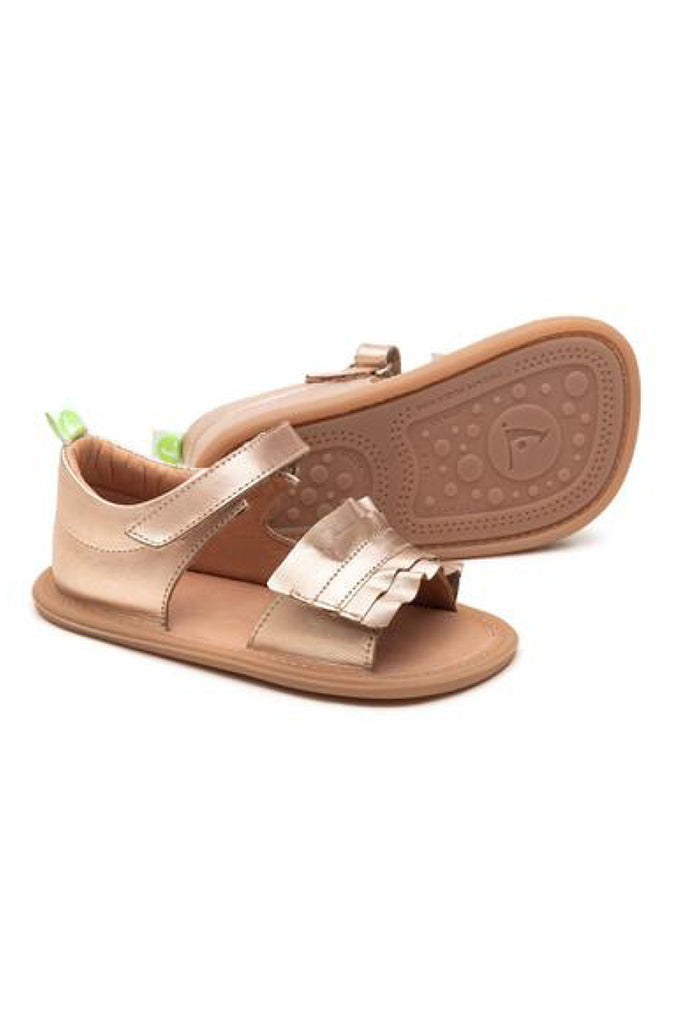 Ruffy Sandals - Metallic Salmon | Tip Toey Joey Baby Shoes | The Elly Store