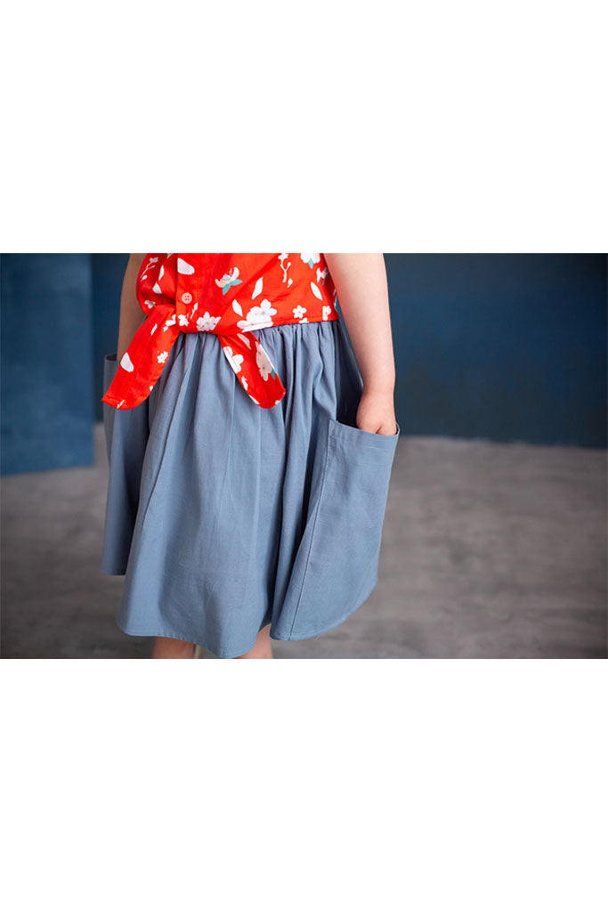 Wendy Flare Skirt - Blue | CNY2022 Girls Bottoms | The Elly Store Singapore