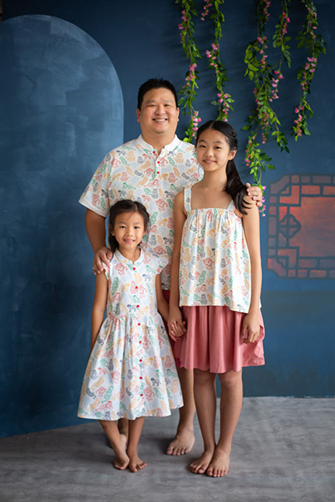 Wendy Flare Skirt - Rose Red | CNY2022 Girls Bottoms | The Elly Store Singapore