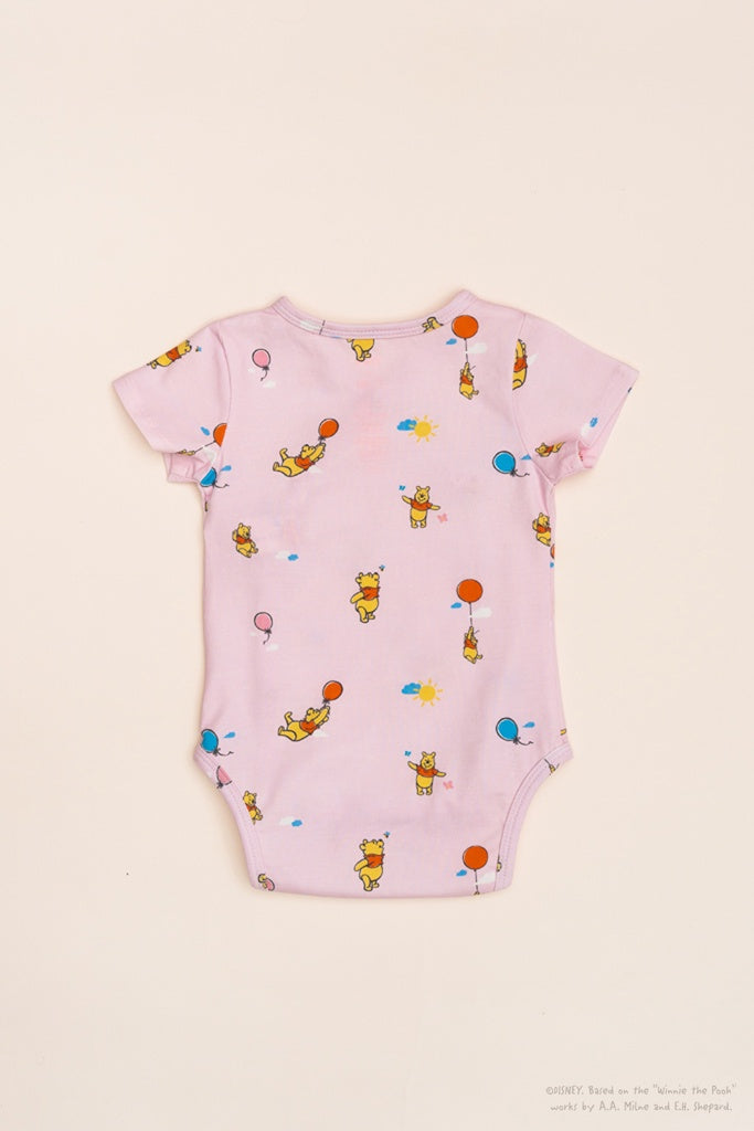 Wrap Onesie - Pink Balloon Pooh | Disney x elly | The Elly Store Singapore