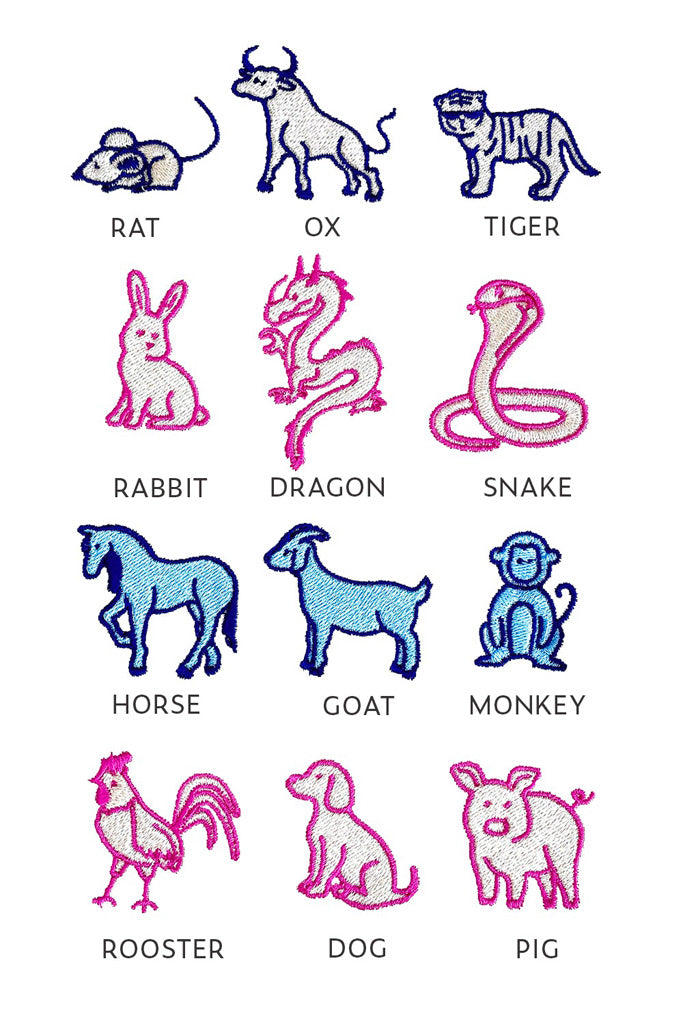 Chinese Zodiac Animals Embroidery Choices